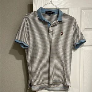 Brooks Brothers Blue and White Polo Shirt